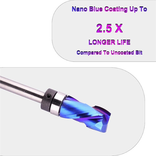 Top Bearing Compression Flush Trim Router Bit 1/4" Shank for Woodworking 2