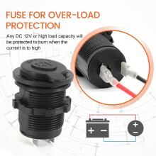 Car-Cigarette Lighter Socket, 12V Waterproof Lighter Socket Power Outlet Socket for Boat Motorcycle Truck ATV RV