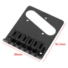 6 Saddle Ashtray Bridge Tailpiece for Telecaster Tele Electric Guitar (Black)