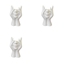 3X David Statue Pen Holder Makeup Brush Holder Scandinavian Style Art Supplies Office Home Decor Storage Box White