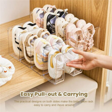 2 PCS Clear Kids Shoe Rack for Closet Organizers and Storage,Small Shoe Rack 4 Sections Toddler Baby Shoe Storage