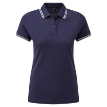 (XL, Navy/White) Asquith & Fox Womens/Ladies Classic Fit Tipped Polo