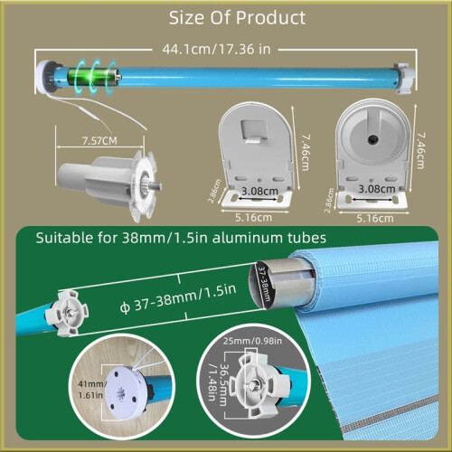 Tuya Zigbee Battery  Curtain Shutter Roller Blind Automatic Motor for 38mm Tube Alexa Alice Voice Control Type2 2