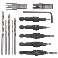 Countersink Drill Bit Set, Woodworking Chamfer Adjustable Countersink Tools Counter Sink Holes with 1/4inch Hex Shank