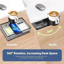 Drehbare 360-Kabelmanagement-Ablage für Schreibtische im Homeoffice - Kabelorganisator