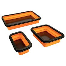 Foldable Magnetic Parts Tray Set of 3 Sizes Foldable Silicone Tool Tray Storage Organizer Double-Sided Magnetic Bowl