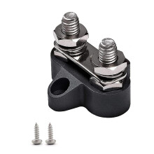 Terminal Block Studs M8 48V Junction Block Bus Bar Dual Heavy Duty Power Distribution Stud for Truck RV Boat,Black