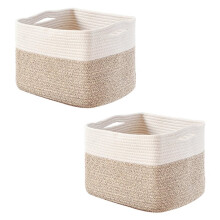 Storage Baskets for Organizing, Woven Cotton Rope Basket for Storage Books, Baby Organizing Baskets, Toy Storage Basket