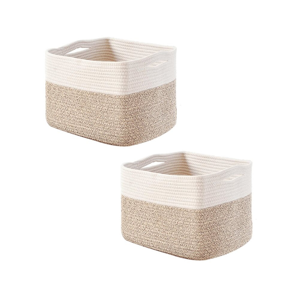 Storage Baskets for Organizing, Woven Cotton Rope Basket for Storage Books, Baby Organizing Baskets, Toy Storage Basket