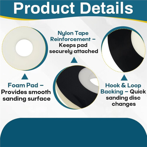 4-Pack Discs Sanding Backup Pads for  Cable 7800 Drywall Sander, Fits Most 9" Discs Sanding Tools, Foam Backed 1