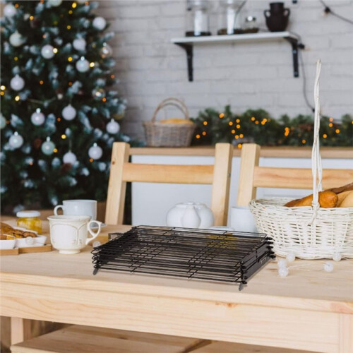 4-Tier Upgraded Foldable Cooling Rack Stackable Roasting Cooking Drying Wire Cooling Rack for Cookies Baking 2