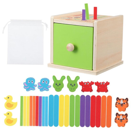 Wooden Color Sorting for Montessori Educational Shape Matching Puzzle Cognitive Development Game Early Learning