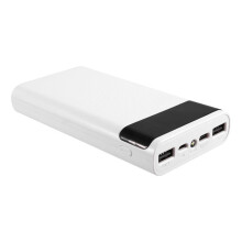 18650 Battery Power Bank Box 5V 2.1A LCD Display 20000MAh Power Board for 6X18650 Battery DIY Powerbank Case(White)