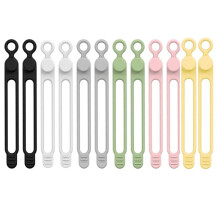Organisateur de Câbles de Données de 12 Pièces, Attaches de Câble en Silicone Réutilisables, pour le Maintien et le Regroupement