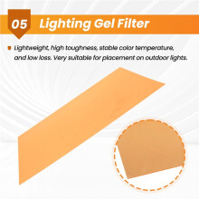 9Pcs Gel Light Filter Color Correction Colored Overlays Film Lighting Gel Filter for Film,Video,Photo,Stage (Orange)