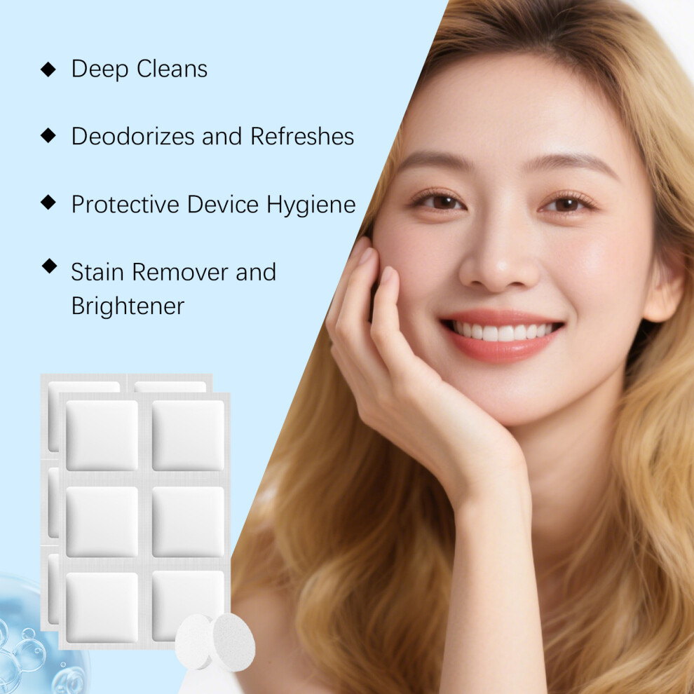 ORALHOE Denture Cleaning Effervescent Tablets Daily Cleaning Denture Dirt and Stains Care Effervescent Tablets