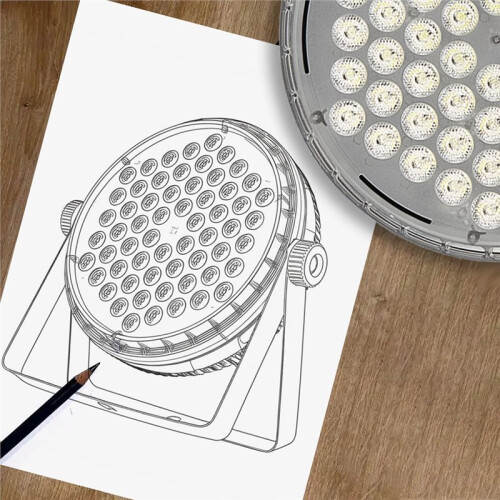 Stage Lights 60 LED RGBW Par Lights, Party DJ Disco Strobe Light, Remote Control Control Activated US Plug 2