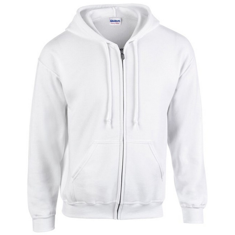 Gildan (Xl, White) Unisex Adult Heavy Blend Full Zip Hoodie