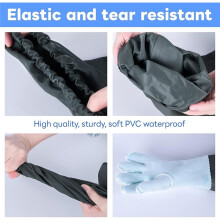 2 Pairs Full Arm Pond Gloves with Fleece Lining Extra Long Waterproof Gloves for Pond Cleaning Care/Machinery Industry