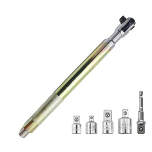 Automatic Quick Ratchet Wrench Offset Impact Extension Wrench with Connector for Manual Extension Socket Force Rod Tool