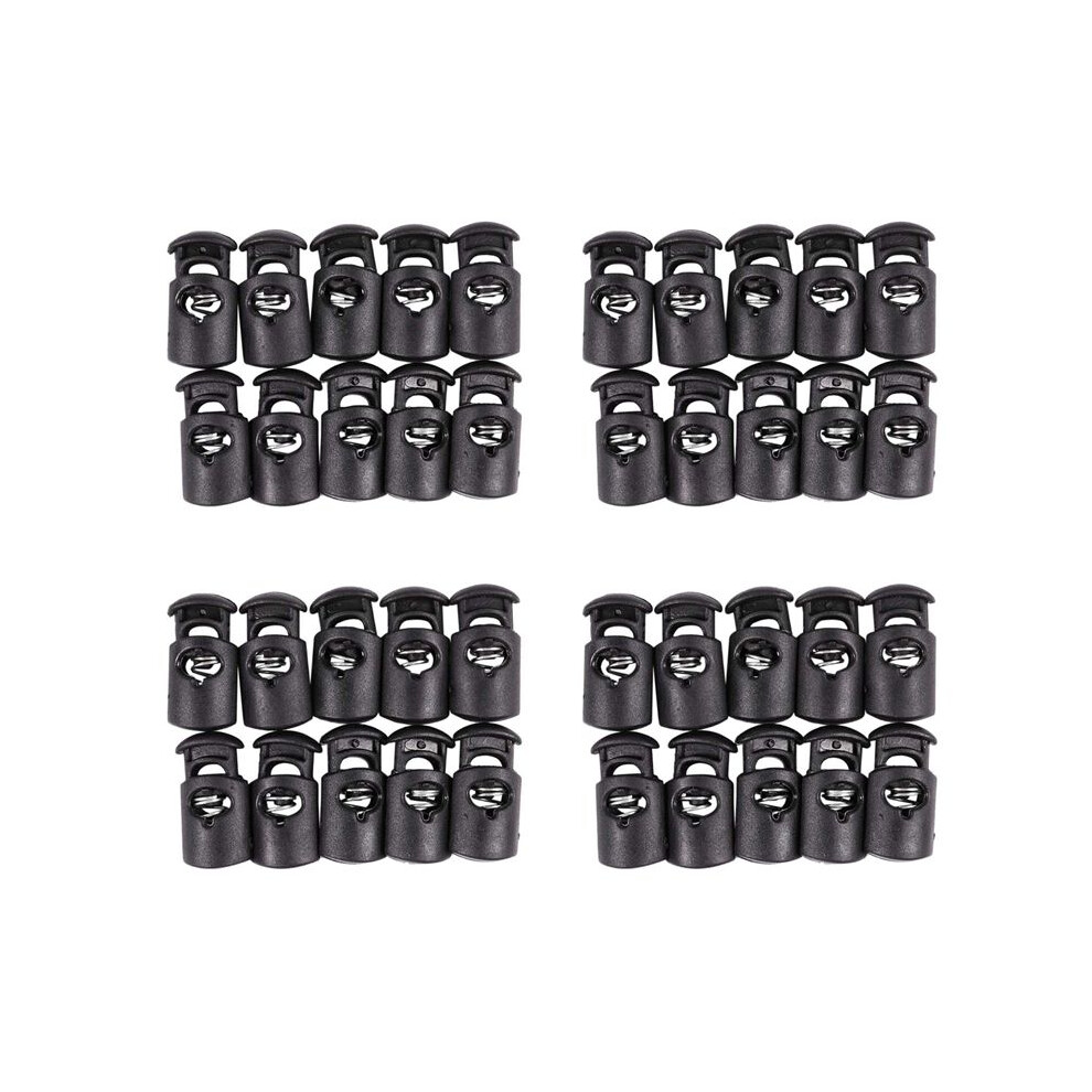 Diameter 8 Mm Hole, Cord Cord Stopper Laces Snap Hook, Black, 40 Pcs 6033390348203