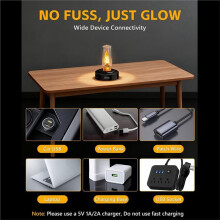 2 PCS USB Light for Car, LED Flame Light Plug in USB Vehicle Interior Ambient Light for Camping Holiday Decoration