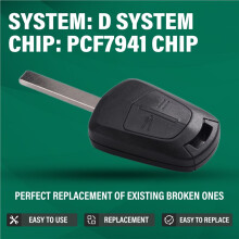 434MHz D Car Remote Control Key Fob for Corsa D 2007-2012 2 Buttons PCF7941