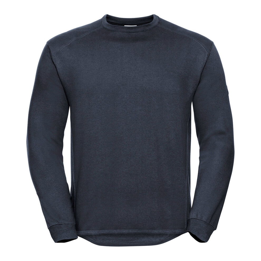 Russell (S, French Navy) Mens Spotshield Heavy Duty Crew Neck Sweatshirt