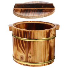Rice Bucket Container Light Brown 1 Set 6.3x6.3x5.9in