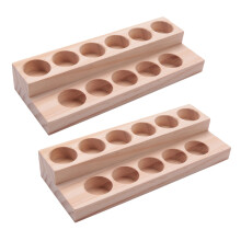 2X 11 Löcher Holz Ätherisches Öl Tablett Natur Holz Präsentations Ständer Demonstration Station Für 5-15 Ml Flaschen