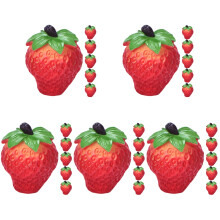 30Pcs Miniature Strawberry Models Red Resin Fake Fruits for Doll House