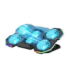 RGB Gaming Laptopstandaard Luchtkoeler Notebookstandhouder met 6 Ventilatoren Koeler Basis voor 12-17 Inch Laptop