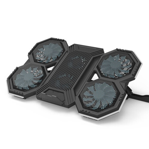 Suporte para Laptop Gamer RGB com Cooler de Ar, Suporte para Notebook com Base de Ventilador de 6 Ventoinhas para Laptop de 12-17 Polegadas 1