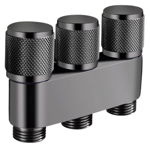 Brass One in Three Out Three-Way Control Washing Machine Gray Faucet Three-Way Triangle Valve  Multifunctional