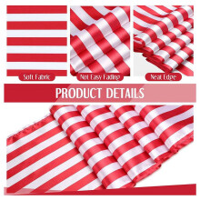 18 StüCk Gestreifter TischläUfer Hochzeit Polyester Tischdekoration Rot Weiß Gestreift Design Tischdecke Dekoration 12 X 108 Zoll