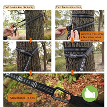 Camping Hammock, 500 Lbs Portable Hammock with Tree Straps, 2-in-1 Double/Single Travel Hammock Tent for Outside/Indoor