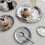 Bandeja Redonda Prateada Vintage com Relevo para Servir Sobremesas, Organizador de Joias, Prato de Lanches 25,3cm 10polegadas 2