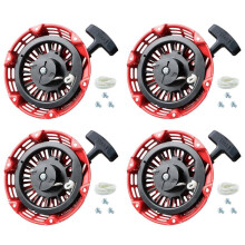 4X Conjunto de Arranque por Cuerda para Motor de Arranque de Retroceso GX200 GX160 5.5 6.5HP con Trinquete de Varilla Curva 28400-Z4M-306ZB
