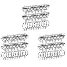 Anneau de Rideau En Métal de 120 Pièces pour Rideaux et Poteaux, Anneau D'Oeillet Coulissant Pendant 32 mm de Diamètre Intérieur (Argent)