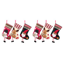 6 Pcs Christmas Stockings Santa Claus Reindeer and Snowman for Xmas Holiday Party Decor