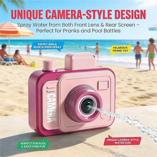 Prank Camera Water Gun, Pull the Trigger and Backwards, Press the Button and Forwards, Funny Camera Water Squirt 2