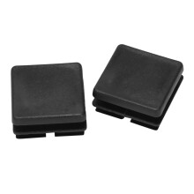 Square Pied de Chaise de Table Tube Tube Pieds Insertion Bouchon 25mmx25mm 80Pcs Noir
