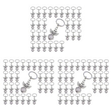 90Pcs Silver Color Guardian Angel Key Ring Zinc Alloy Pendant Wedding Birthday Party Baby Shower Baptism Communion