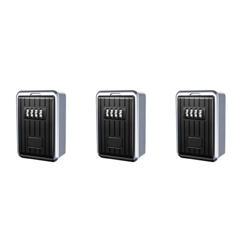 3X Lock Box 4 Digit Combination Waterproof Box Weather Resistant Key Hider with Resettable Code Key Storage Wall Mounted