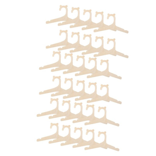 30 Piezas Percha de Madera para Ropa de Bebé Percha de Madera Natural