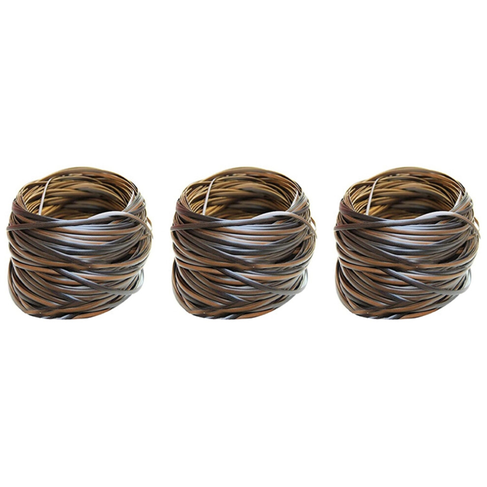 3X Coffee Gradient Flat Synthetic Rattan Weaving Material Plastic Rattan For Knit And Repair Chair Table Storage Basket 4711898944371
