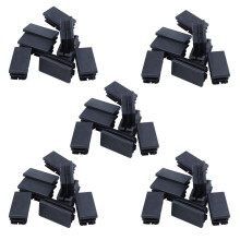 40 Pcs Black Plastic Rectangular Blanking End Caps Inserts 20mm x 40mm