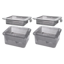 2X DIY Plastic Tofu Press Mold Homemade Tofu Mold Soybean Curd Tofu Making Mold with Cheese Cloth Kitchen Cooking,Gray