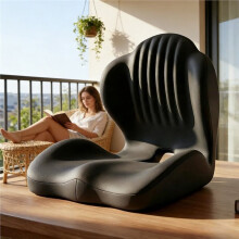 Memory Foam Lumbar Support Cushion - Ergonomic Back Pain Relief for Chair & Car , Long Sitting Comfort