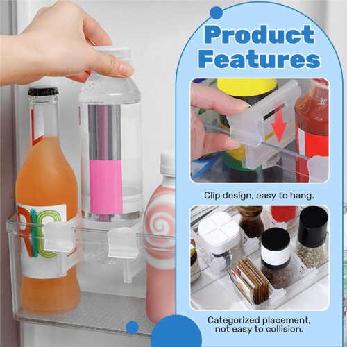30pcs Refrigerator Storage Divider Clip,Fridge Door Storage Partition Expandable Baffle Dividers Kitchen Organizer 1